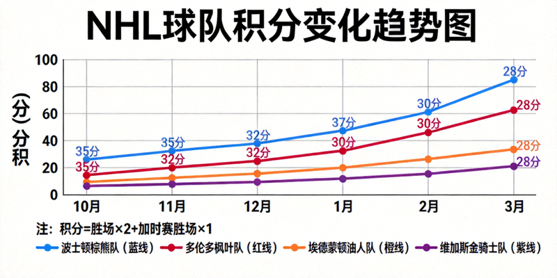 NHL积分榜数据分析图表展示各球队积分变化趋势